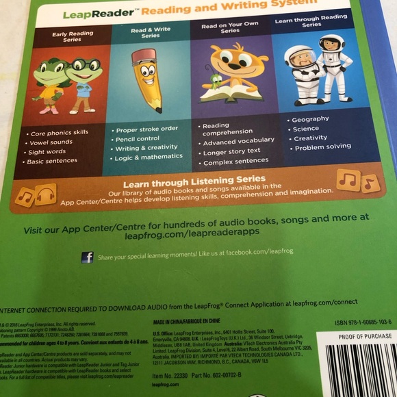 Leap Frog LeapReader Interactive Book Early Reading Series Short e u Long a y - Picture 3 of 10